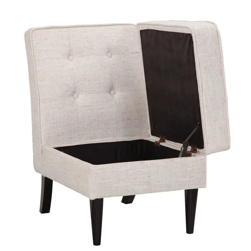 Fauteuil d'appoint de rangement capitonné sans accoudoirs