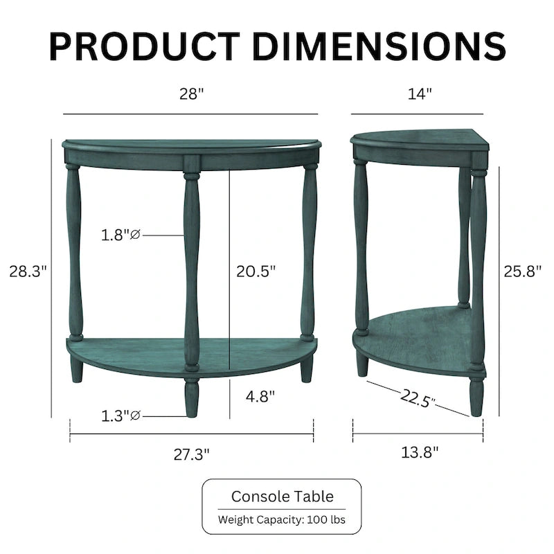 Table d'entrée en bois avec 1 étagère de 71 cm par