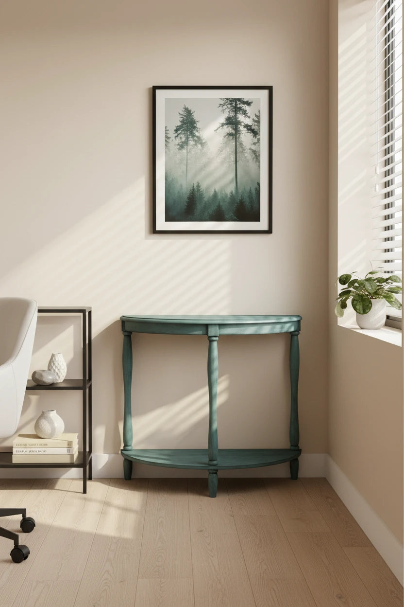 Table d'entrée en bois avec 1 étagère de 71 cm par