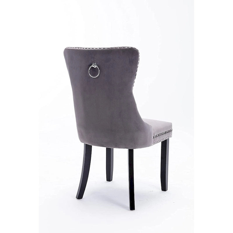 Lot de 6 chaises de salle à manger, chaises de cuisine de luxe avec dossier et assise rembourrés et pieds en bois massif