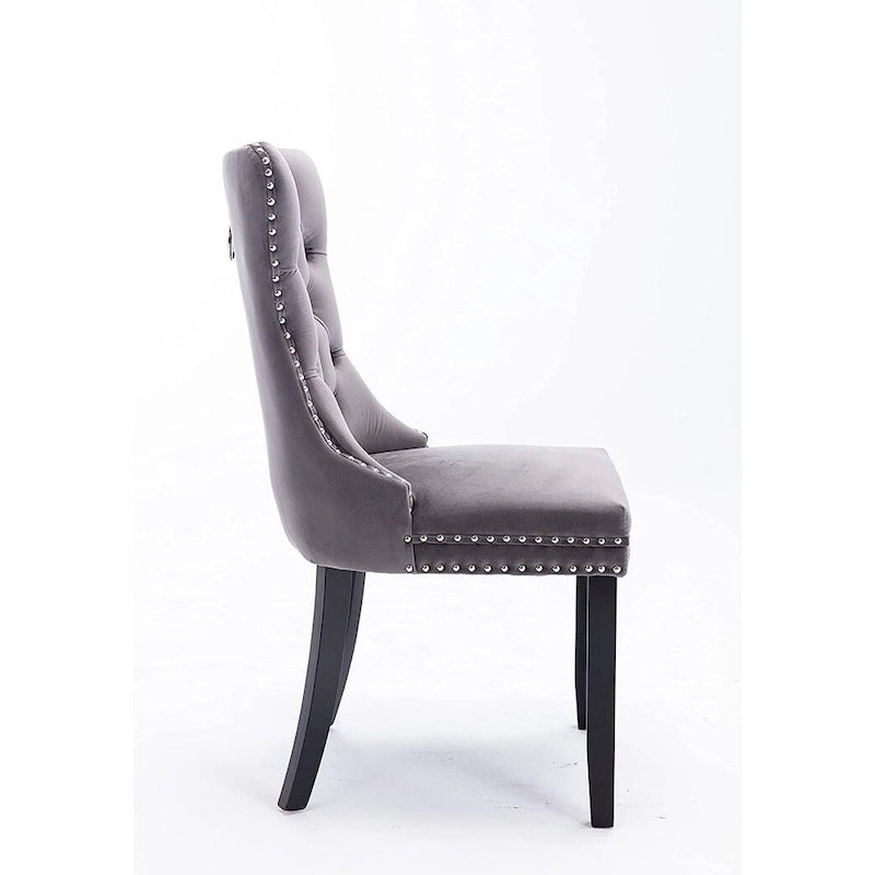 Lot de 6 chaises de salle à manger, chaises de cuisine de luxe avec dossier et assise rembourrés et pieds en bois massif