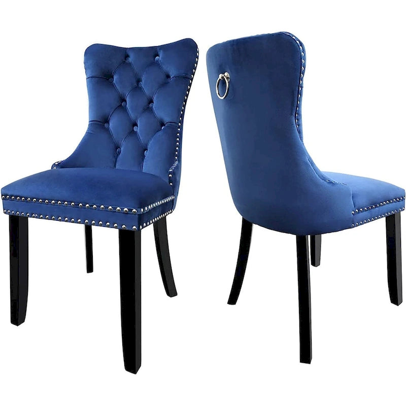 Lot de 6 chaises de salle à manger, chaises de cuisine de luxe avec dossier et assise rembourrés et pieds en bois massif