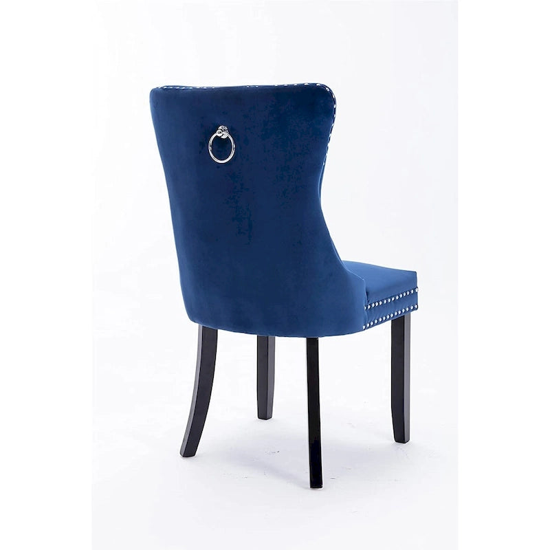 Lot de 6 chaises de salle à manger, chaises de cuisine de luxe avec dossier et assise rembourrés et pieds en bois massif