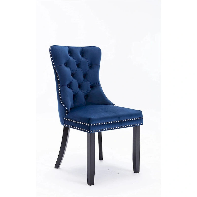 Lot de 6 chaises de salle à manger, chaises de cuisine de luxe avec dossier et assise rembourrés et pieds en bois massif