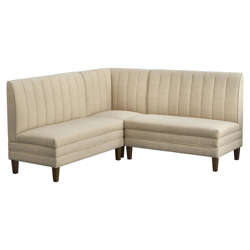 Banquette 3 pièces avec dossier à canaux