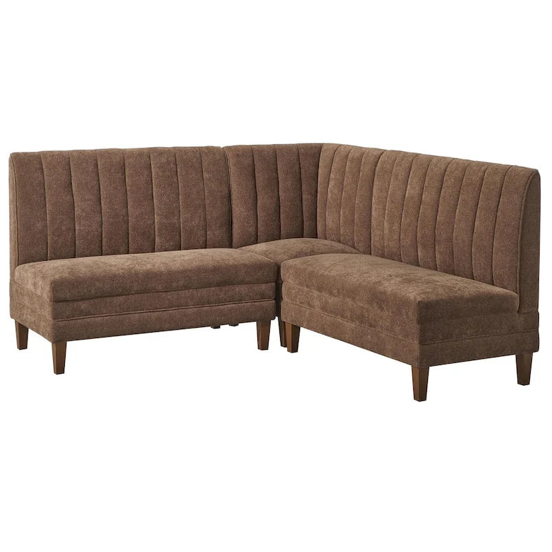 Banquette 3 pièces avec dossier à canaux