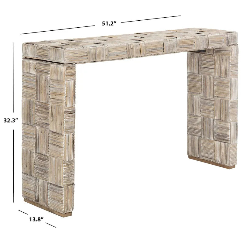 Console en rotin - 51x14x32 po. (LxPxH)
