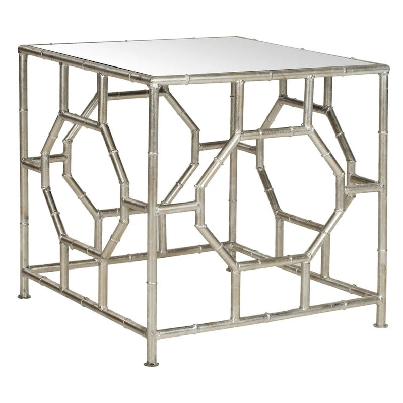 Table d'appoint Trésors argent/miroir – 19 x 19 x 19 – 19L x 19P x 19H