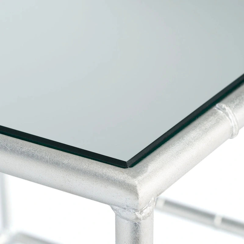 Table d'appoint Trésors argent/miroir – 19 x 19 x 19 – 19L x 19P x 19H
