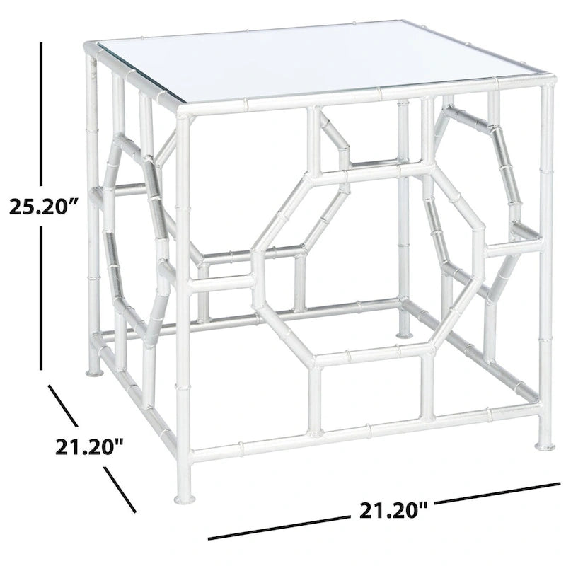 Table d'appoint Trésors argent/miroir – 19 x 19 x 19 – 19L x 19P x 19H