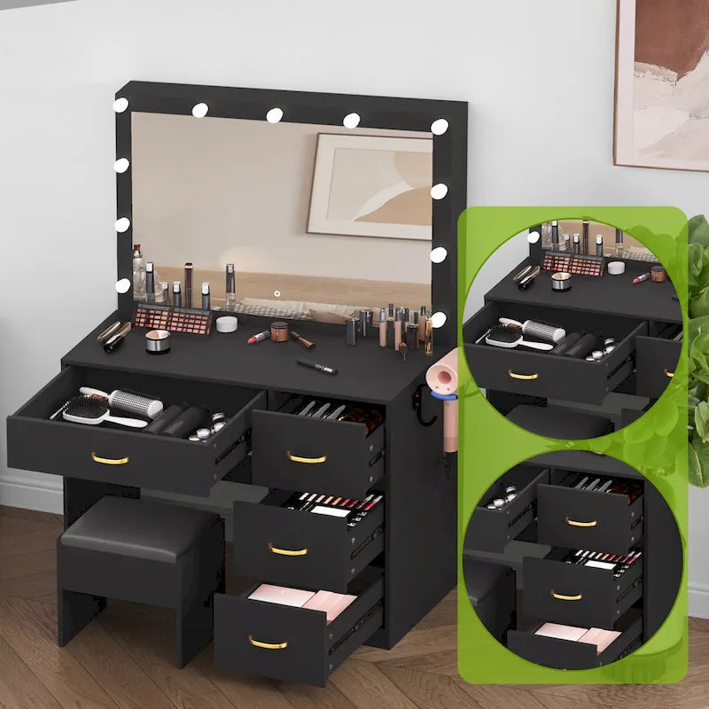 Coiffeuse avec 4 tiroirs - 35,4L x 23,6P x 53,5H