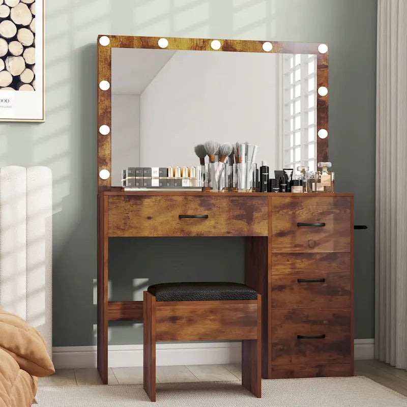 Coiffeuse avec 4 tiroirs - 35,4L x 23,6P x 53,5H
