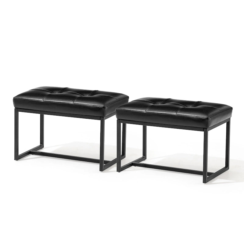 Ensemble de 2 poufs repose-pieds capitonnés 24W