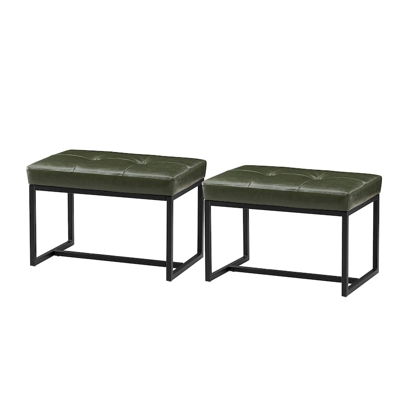 Ensemble de 2 poufs repose-pieds capitonnés 24W