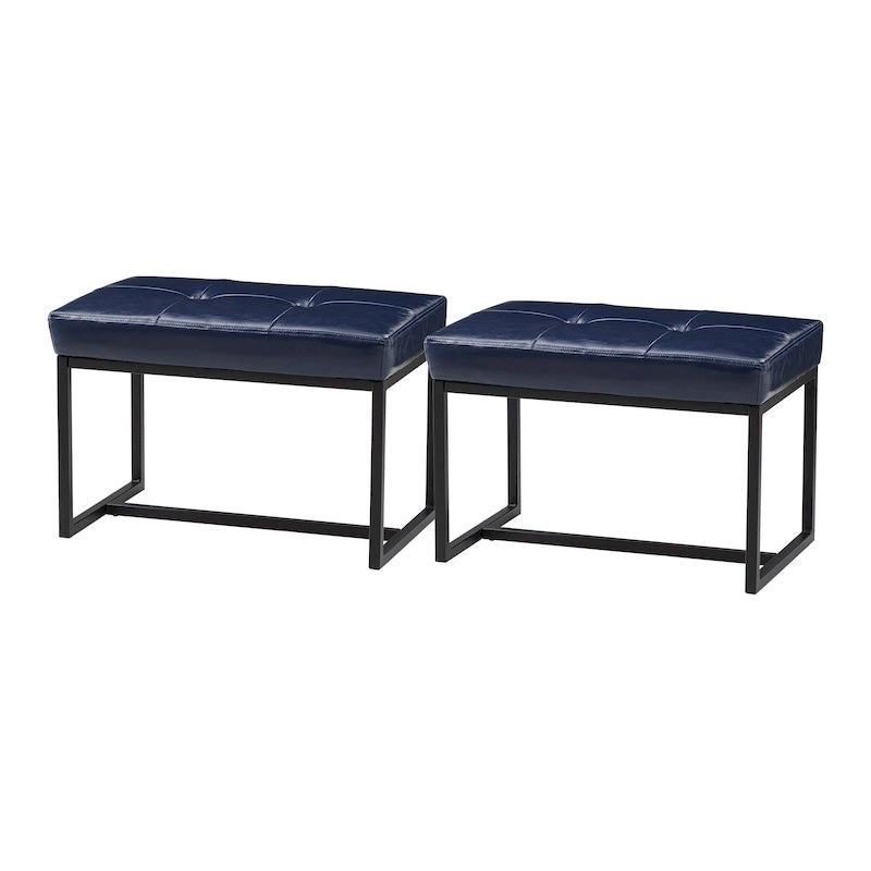 Ensemble de 2 poufs repose-pieds capitonnés 24W