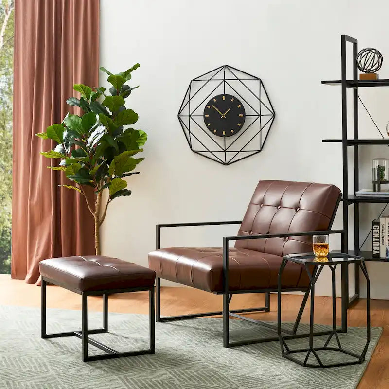 Ensemble de 2 poufs repose-pieds capitonnés 24W