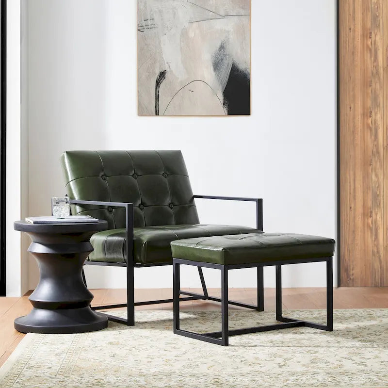Ensemble de 2 poufs repose-pieds capitonnés 24W