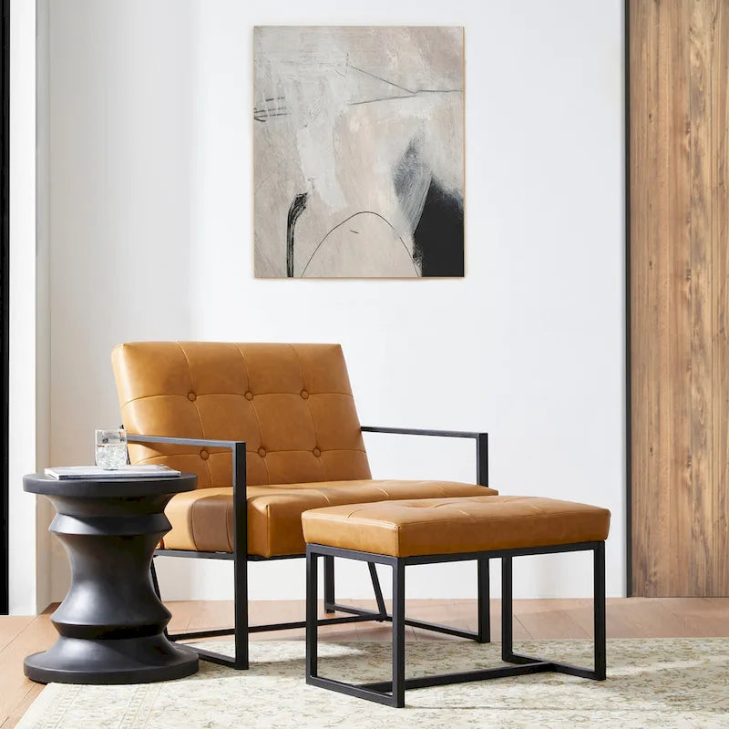 Ensemble de 2 poufs repose-pieds capitonnés 24W