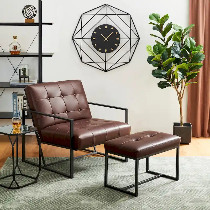 Ensemble de 2 poufs repose-pieds capitonnés 24W