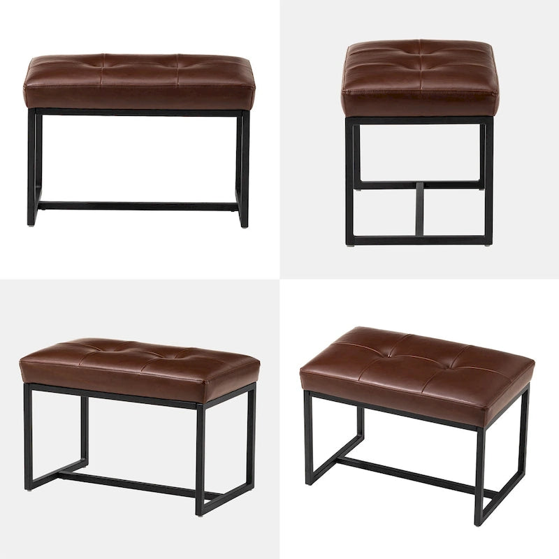 Ensemble de 2 poufs repose-pieds capitonnés 24W