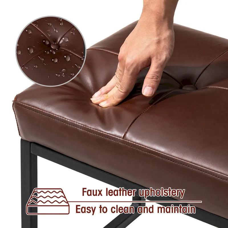 Ensemble de 2 poufs repose-pieds capitonnés 24W