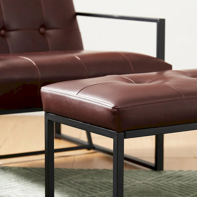Ensemble de 2 poufs repose-pieds capitonnés 24W