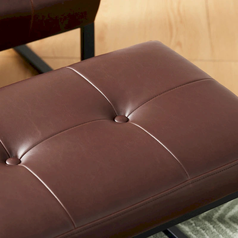 Ensemble de 2 poufs repose-pieds capitonnés 24W