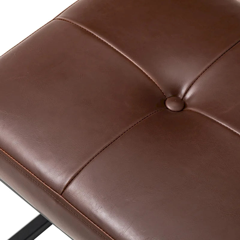 Ensemble de 2 poufs repose-pieds capitonnés 24W