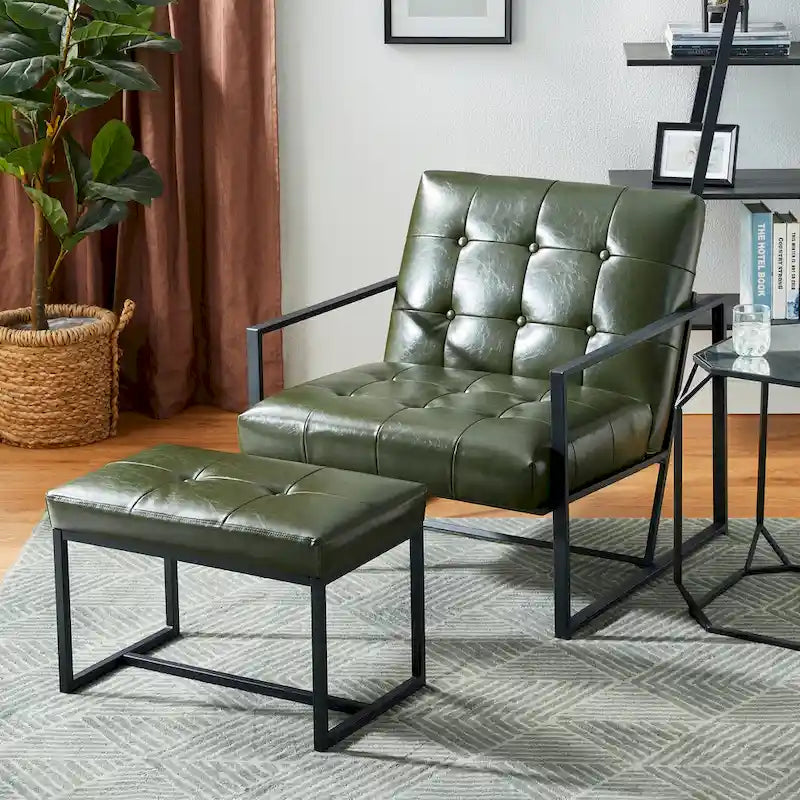 Ensemble de 2 poufs repose-pieds capitonnés 24W