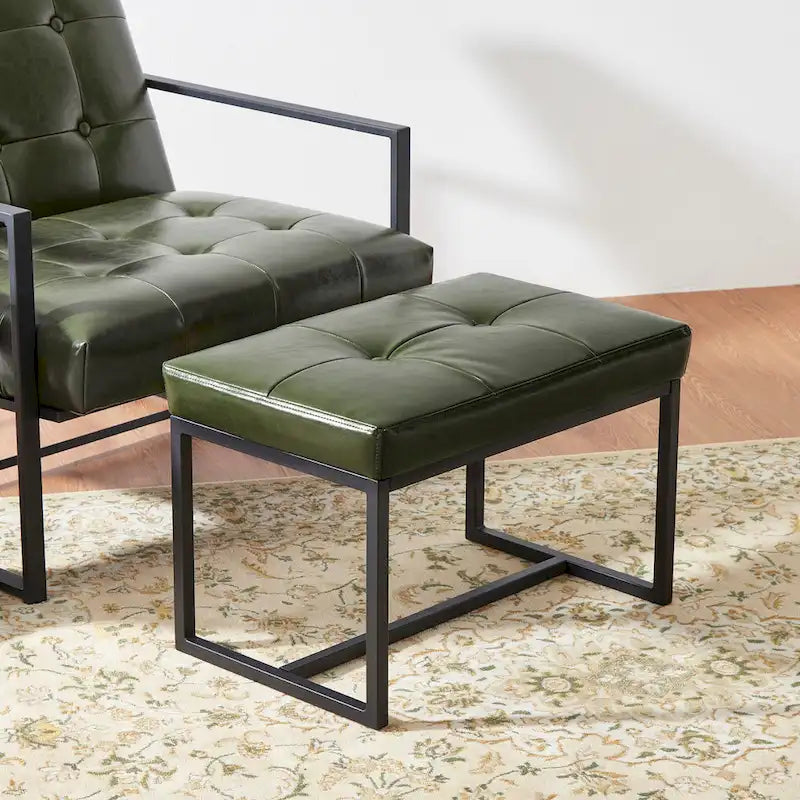Ensemble de 2 poufs repose-pieds capitonnés 24W