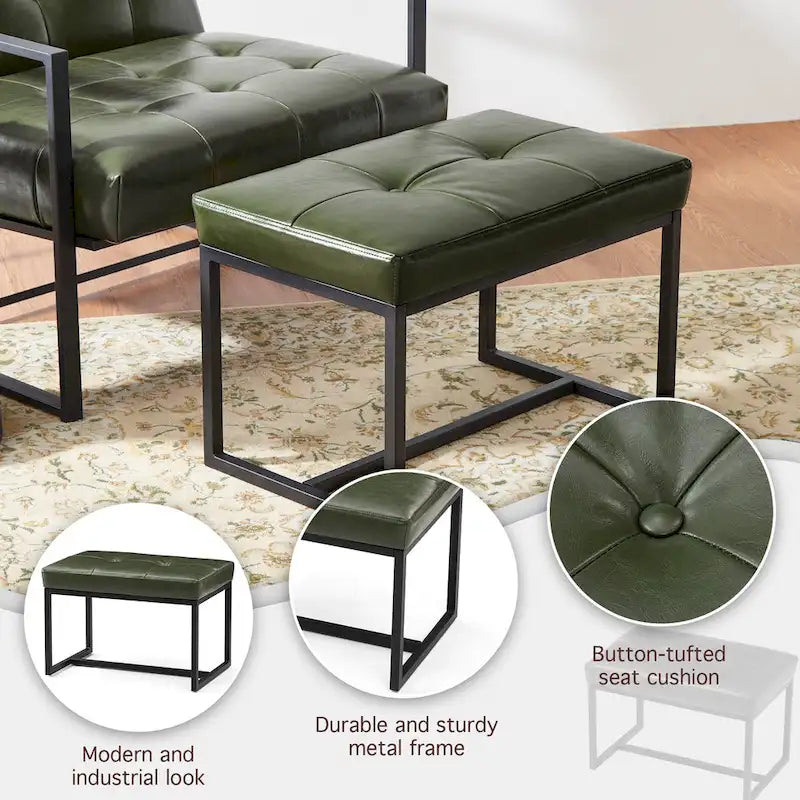 Ensemble de 2 poufs repose-pieds capitonnés 24W