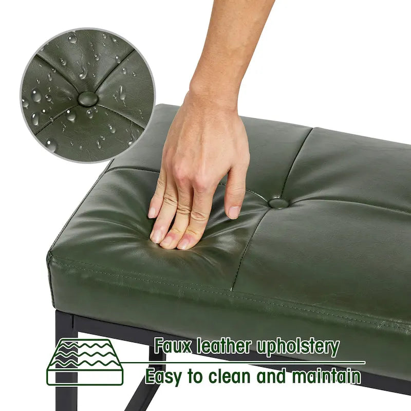 Ensemble de 2 poufs repose-pieds capitonnés 24W