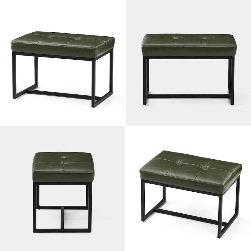 Ensemble de 2 poufs repose-pieds capitonnés 24W