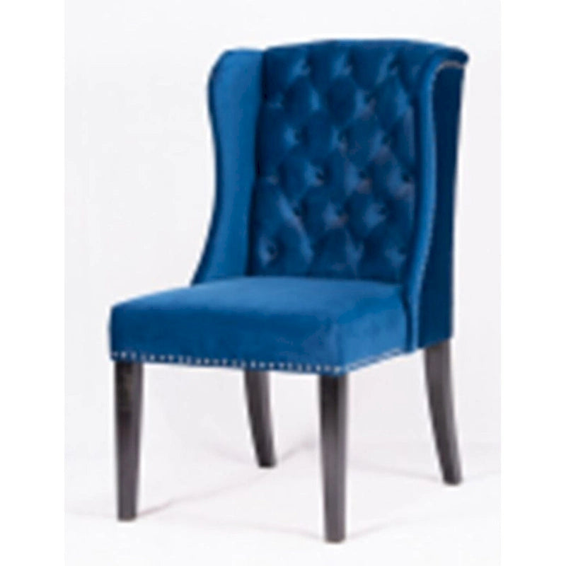 Chaise de salle à manger bleue capitonnée