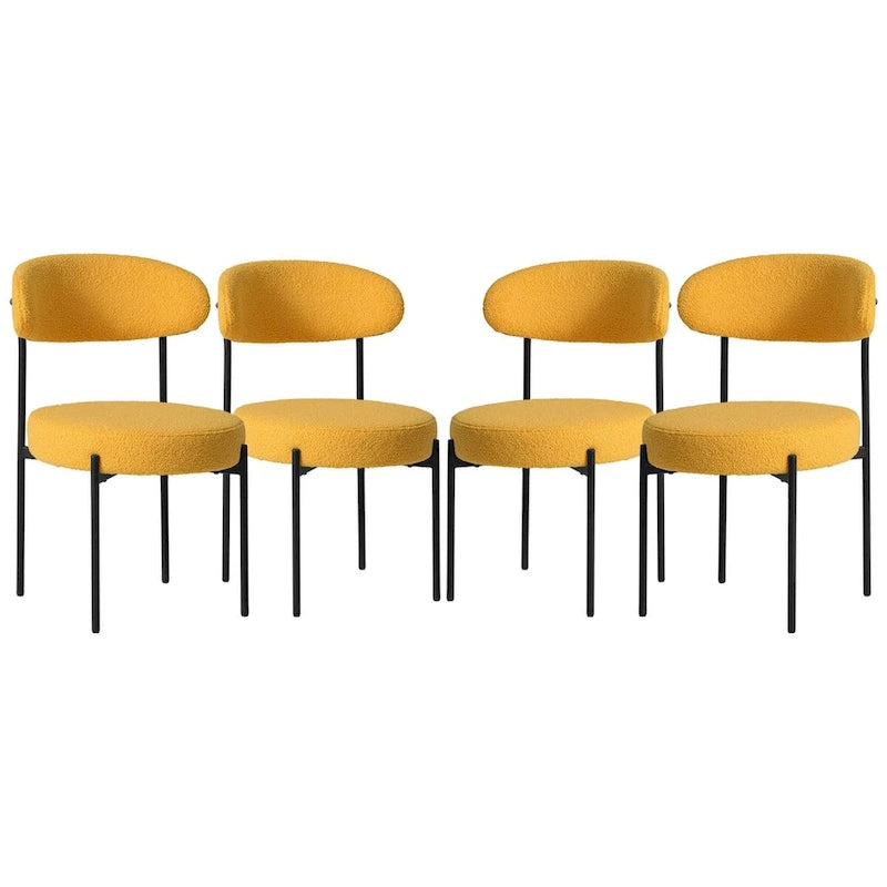 Chaise de salle à manger en métal à dossier incurvé Mid-Century (Lot de 4)