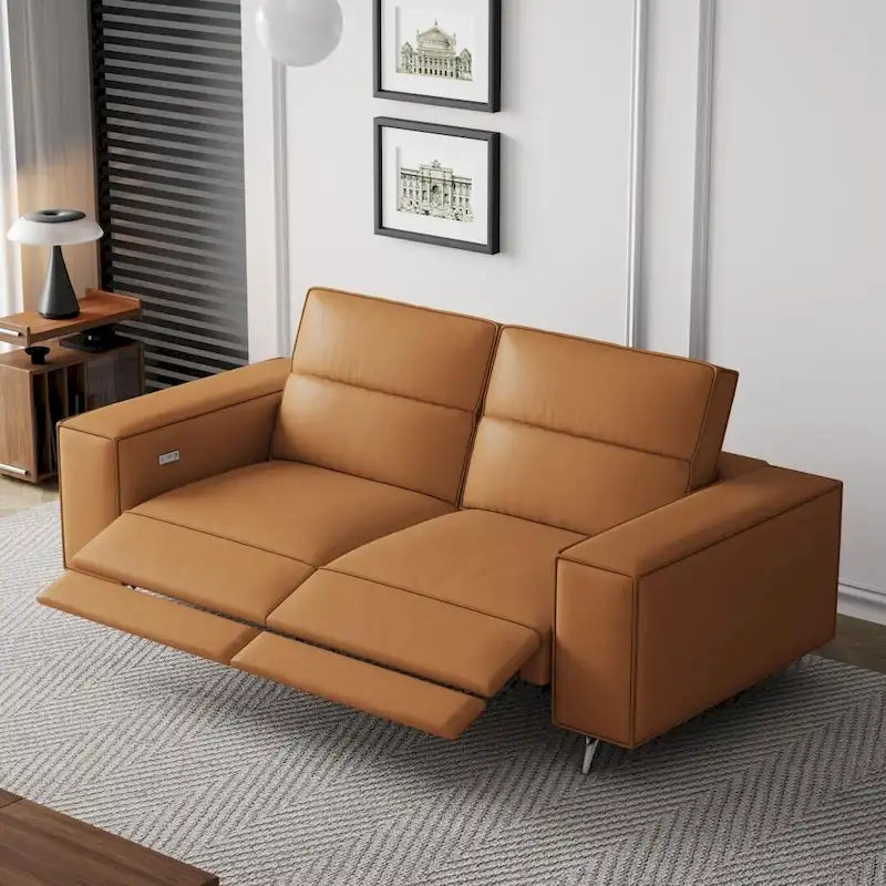 76.77 Canapé en cuir, relax électrique, réglable, design ergonomique, mobilier de salon