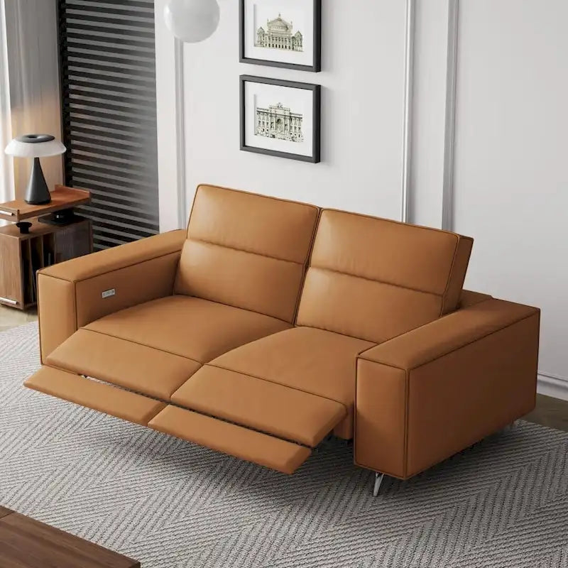 76.77 Canapé en cuir, relax électrique, réglable, design ergonomique, mobilier de salon