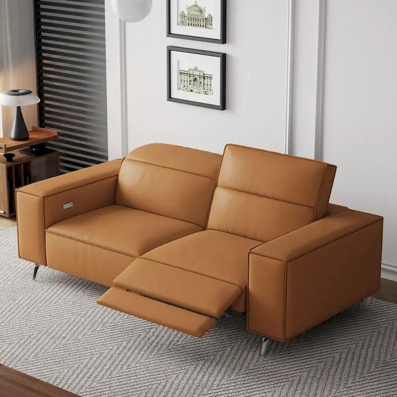 76.77 Canapé en cuir, relax électrique, réglable, design ergonomique, mobilier de salon