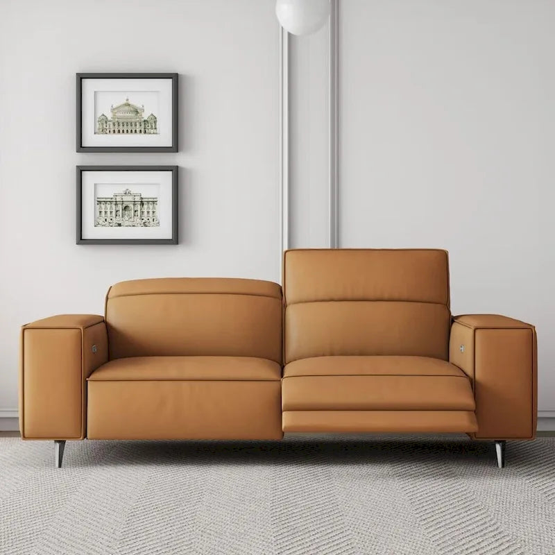76.77 Canapé en cuir, relax électrique, réglable, design ergonomique, mobilier de salon