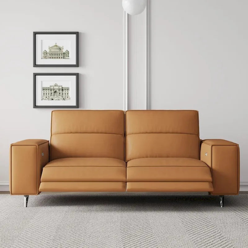 76.77 Canapé en cuir, relax électrique, réglable, design ergonomique, mobilier de salon