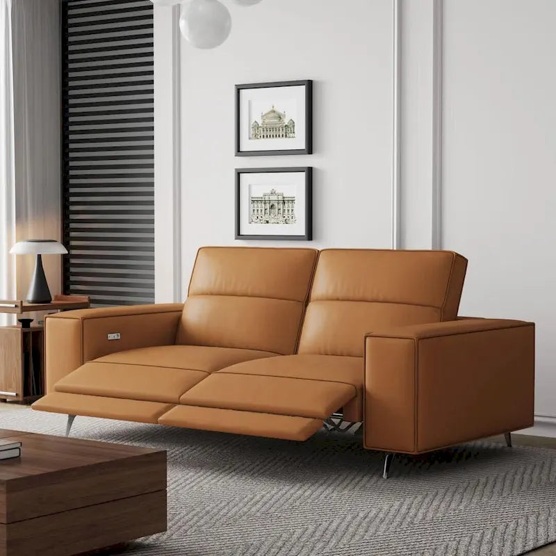 76.77 Canapé en cuir, relax électrique, réglable, design ergonomique, mobilier de salon