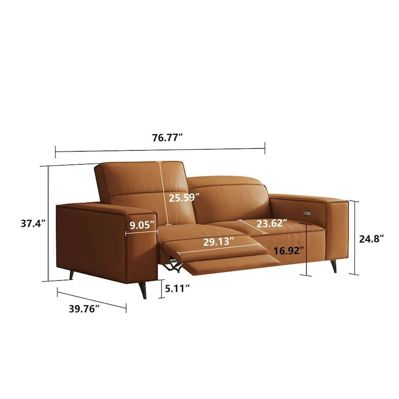 76.77 Canapé en cuir, relax électrique, réglable, design ergonomique, mobilier de salon