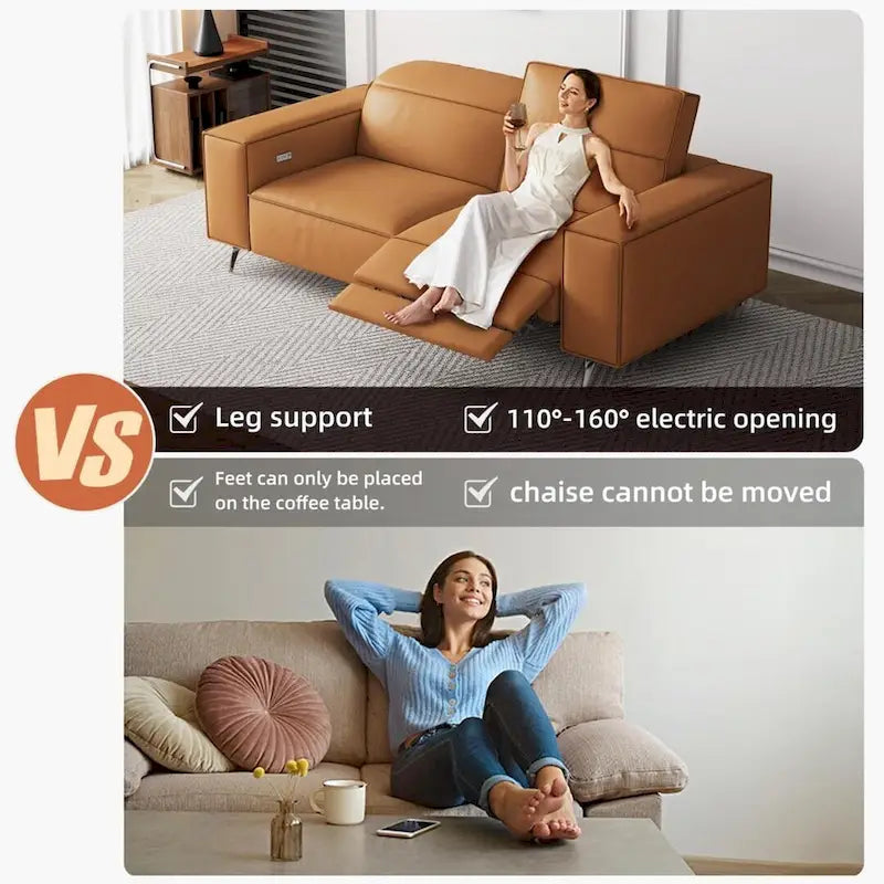 76.77 Canapé en cuir, relax électrique, réglable, design ergonomique, mobilier de salon