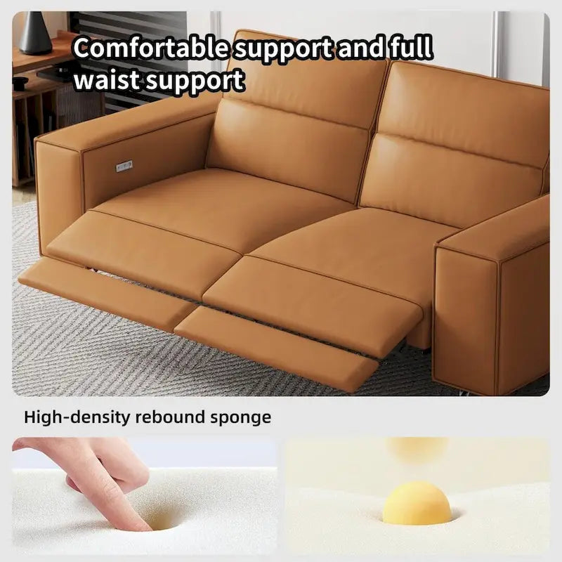 76.77 Canapé en cuir, relax électrique, réglable, design ergonomique, mobilier de salon